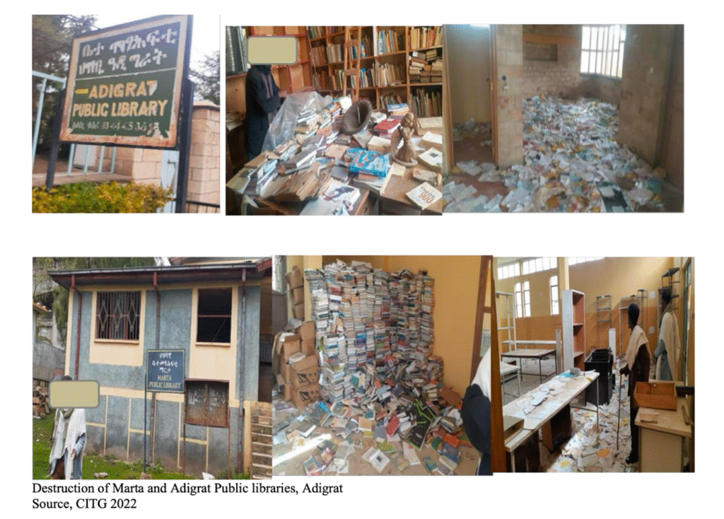 Damage to Public Libraries in Adigrat Town picture1